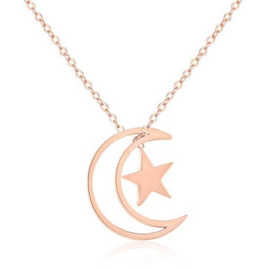 Collier Cilla Jewels Moon Star plaqué or rose