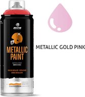 Peinture en aérosol MTN métallisé or rose - Bombe aérosol de 400 ml pour divers travaux, utilisable sur bois, plastique et métal