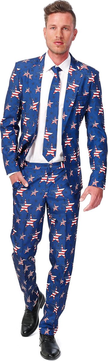 Suitmeister USA Stars and Stripes - Mannen Kostuum - Gekleurd - Feest - Maat M