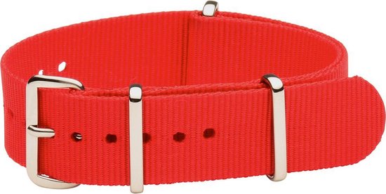Premium Red Nato strap 22mm - Horlogeband Rood