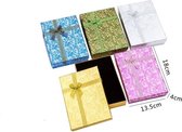 6 stuks Verpakkings doosjes ketting - Bloemen Design - 18x13.5x4 cm