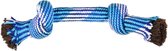 Flamingo Hondenspeelgoed Katoen Joe Touw 2 Knopen - Blauw - 42 cm