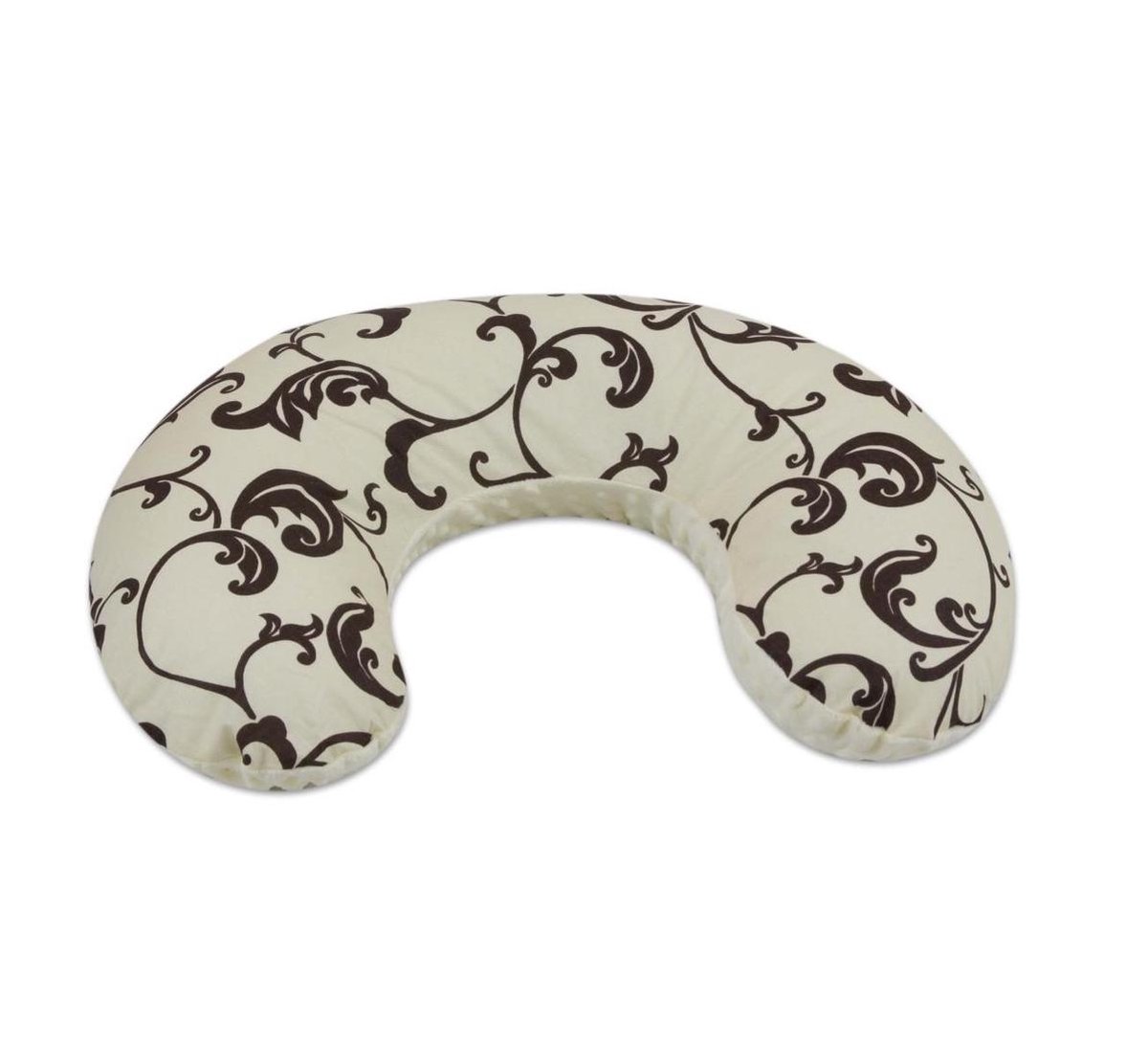 Goedkoopste Voedingskussen - minky dot en blaadjes patroon - 80 cm - crème bruin