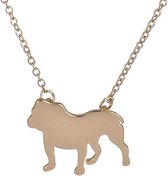 24/7 Jewelry Collection Buldog Ketting - Engelse Buldog - Bulldog - Goudkleurig