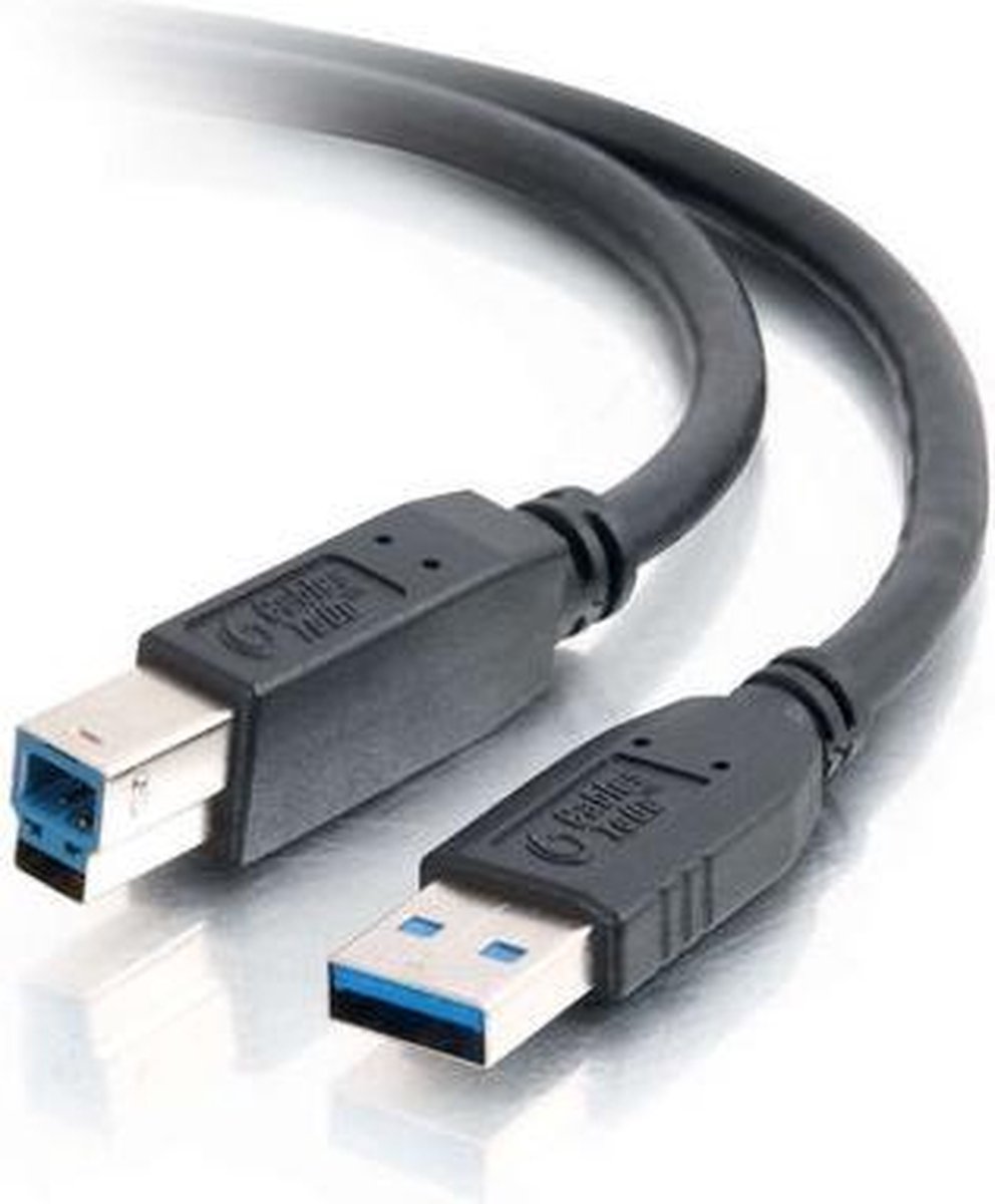 C2G 2m USB 3.0 A Male to B Male Cable USB-kabel USB B Zwart