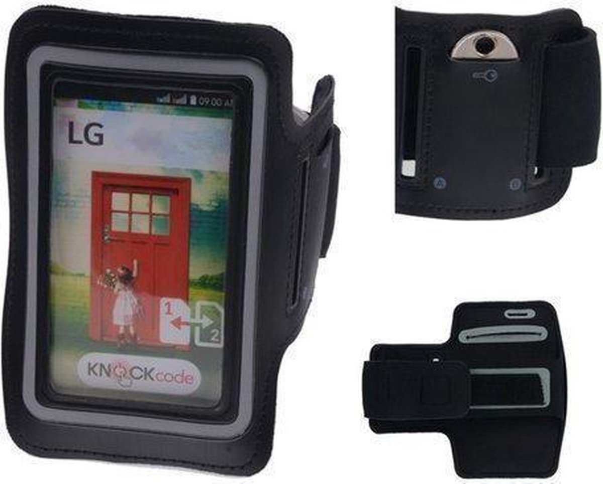 LG F60 Zwart Sport Armband Neopreen