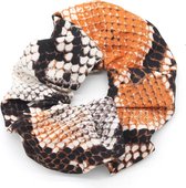 Scrunchie met Slangenprint - Haarelastiek - Oranje - Musthaves