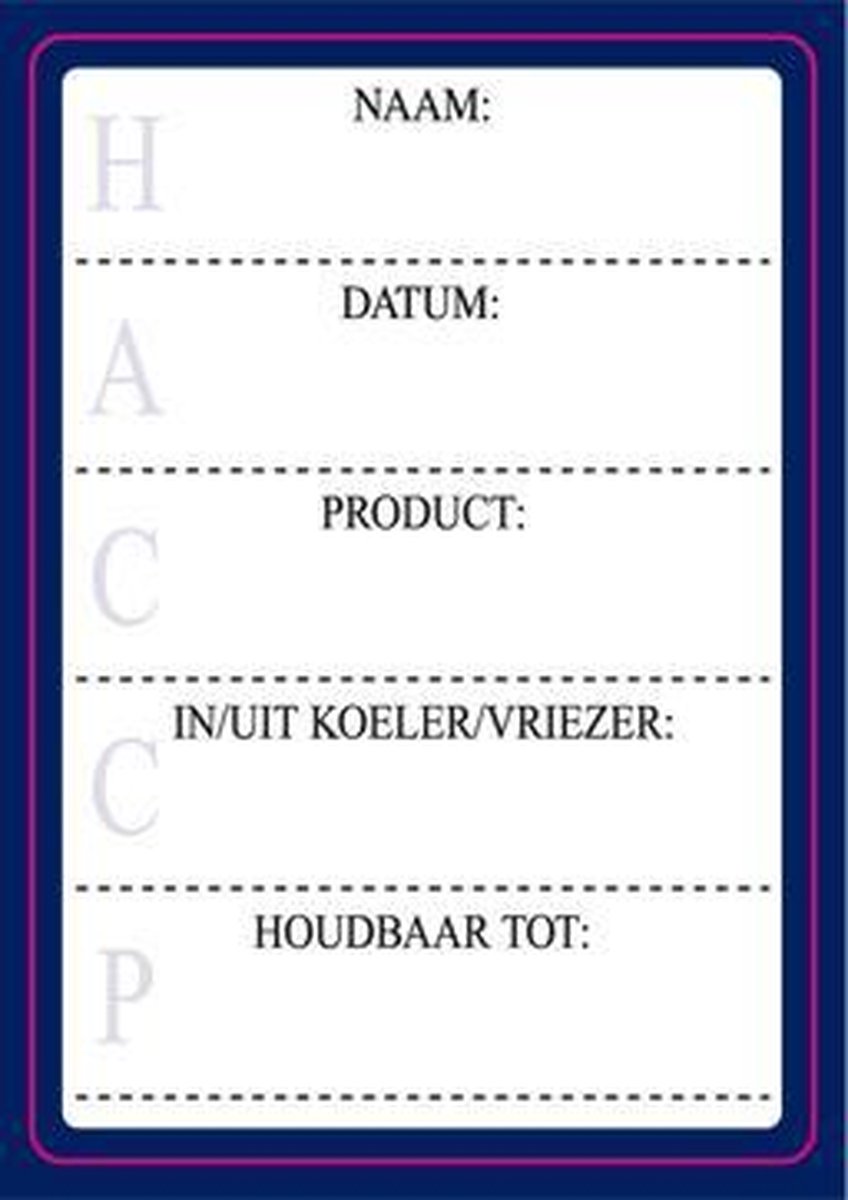 Etiketten HACCP zwart/blauw