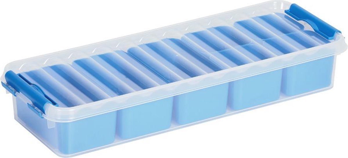 Sunware Q-Line Mixed opbergbox - 2,5L - inlc. 7 uitneembare bakjes - blauw/transparant Transp/Blauw