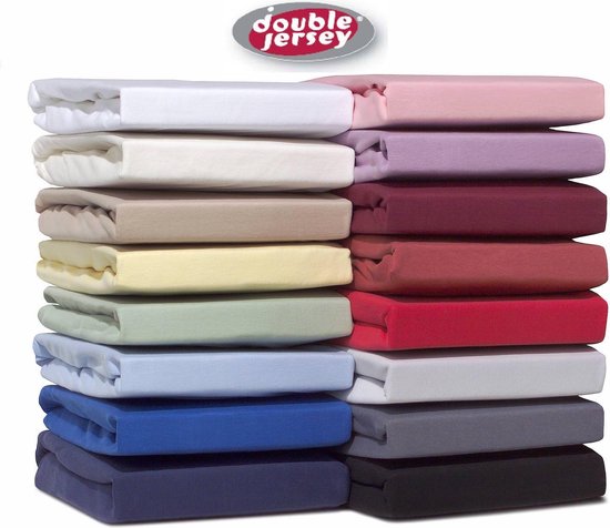 Jersey Hoselaken 100% katoen, 200 x 220 cm bordeaux/weinreot