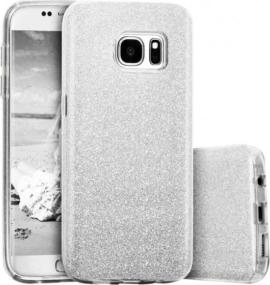 Fractie virtueel Panorama Samsung Galaxy S7 Hoesje - Glitter Back Cover - Zilver | bol.com