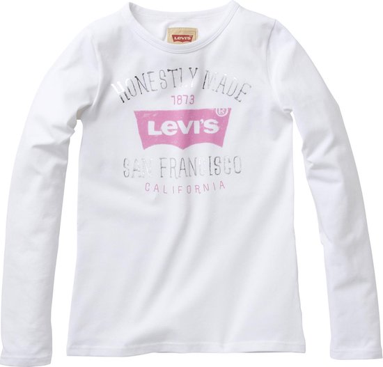 Levi's® Kids Meisjes T-shirt - WHITE - Maat 164 | bol