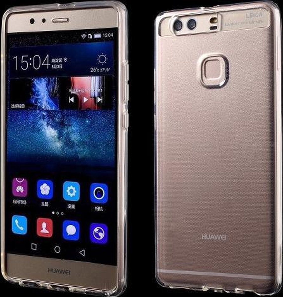 Transparent silicone case hoesje Geschikt voor: Huawei P9 Plus