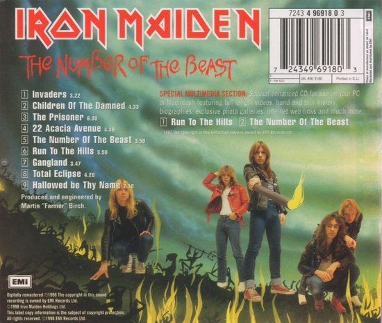 CD cover van The Number Of The Beast van Iron Maiden