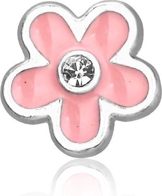 Montebello Bedel Flower Pink - Dames - Bijoux - Emaille - ∅12 mm
