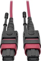 Tripp-Lite N845-03M-12-MG MTP/MPO Multimode Patch Cable, 12 Fiber, 40/100 GbE, 40/100GBASE-SR4, OM4 Plenum-Rated (F/F), Push/Pull Tab, Magenta, 3 m (9.8 ft.) TrippLite
