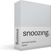 Snoozing - Laken - Lits-jumeaux - Percale katoen - 240x260 cm - Grijs