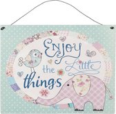 Ijzeren tekstbord - Enjoy the little things