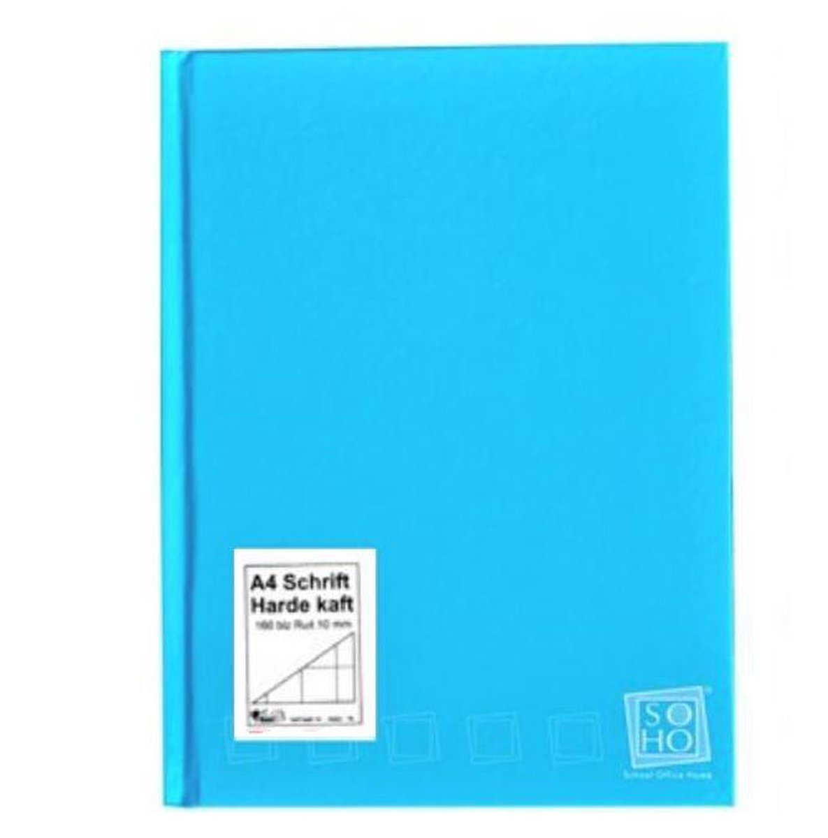 Verhaak Soho A4 Schrift Harde Kaft 10mm geruit blauw