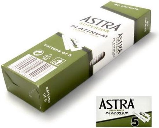 Astra Superior Platinum Stainless scheermesjes - Double Edge Blade - RVS - 100 stuks