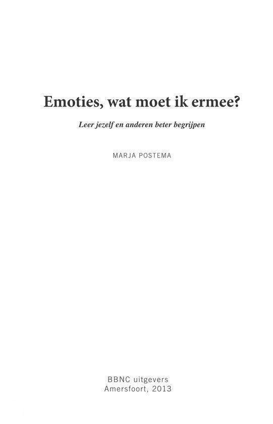 Bbnc Uitgevers Emoties, Wat Moet Ik Ermee?