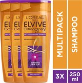 L'Oréal Paris Elvive Extraordinary Oil Krulverzorging Shampoo - 3x250ml - Voordeelverpakking