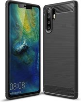 Armor Brushed TPU Back Cover - Huawei P30 Pro Hoesje - Zwart