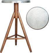Clayre & Eef Sta tafel Ø 48x85 cm hout zilver