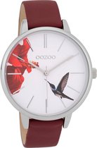 OOZOO Timepieces Burgundy/Wit  (42 mm) - Bruin