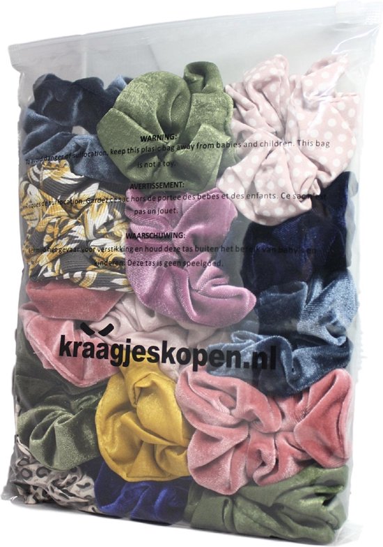 Lot De 10 Chouchous En Velours Rose Clair - Élastiques Pour Cheveux - Neufs Avec Étiquettes