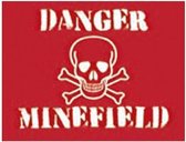 Halloween Mini muurplaatje Danger Minefield 15x20cm