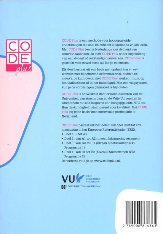 Code Plus Takenboek Deel 2 A1-A2 | 9789006814361 | Boeken | bol