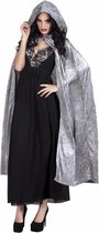 Grijze Halloween dames verkleed cape met capuchon - Horror thema verkleedkleding