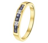 The Jewelry Collection Ring Saffier En Diamant 0.02ct H Si - Bicolor Goud