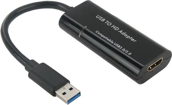USB 3.0 naar HDMI Externe videokaart Multi Monitor Adapter Converter  (zwart) | bol.com