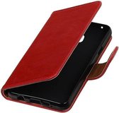 Zakelijke Book Case Telefoonhoesje Geschikt voor de Samsung Galaxy A3 2016 A310F - Portemonnee Hoesje - Pasjeshouder Wallet Case - Rood