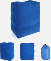 Opblaasbaar vliegtuigbedje / voetkussen met aanpasbare hoogte - inclusief opbergtasje en veiligheidshoes voor de onderkant!- Voetensteun - Reis kussen - Opblaasbare - Voeten Steun
