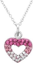 Amanto Kids Ketting Chems  - 925 Zilver E-Coating - Hart - 10x11mm - 39cm