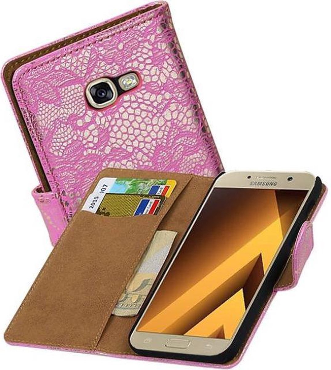Bookstyle Wallet Case Hoesje Geschikt voor Samsung Galaxy A3 2017 A320F Roze