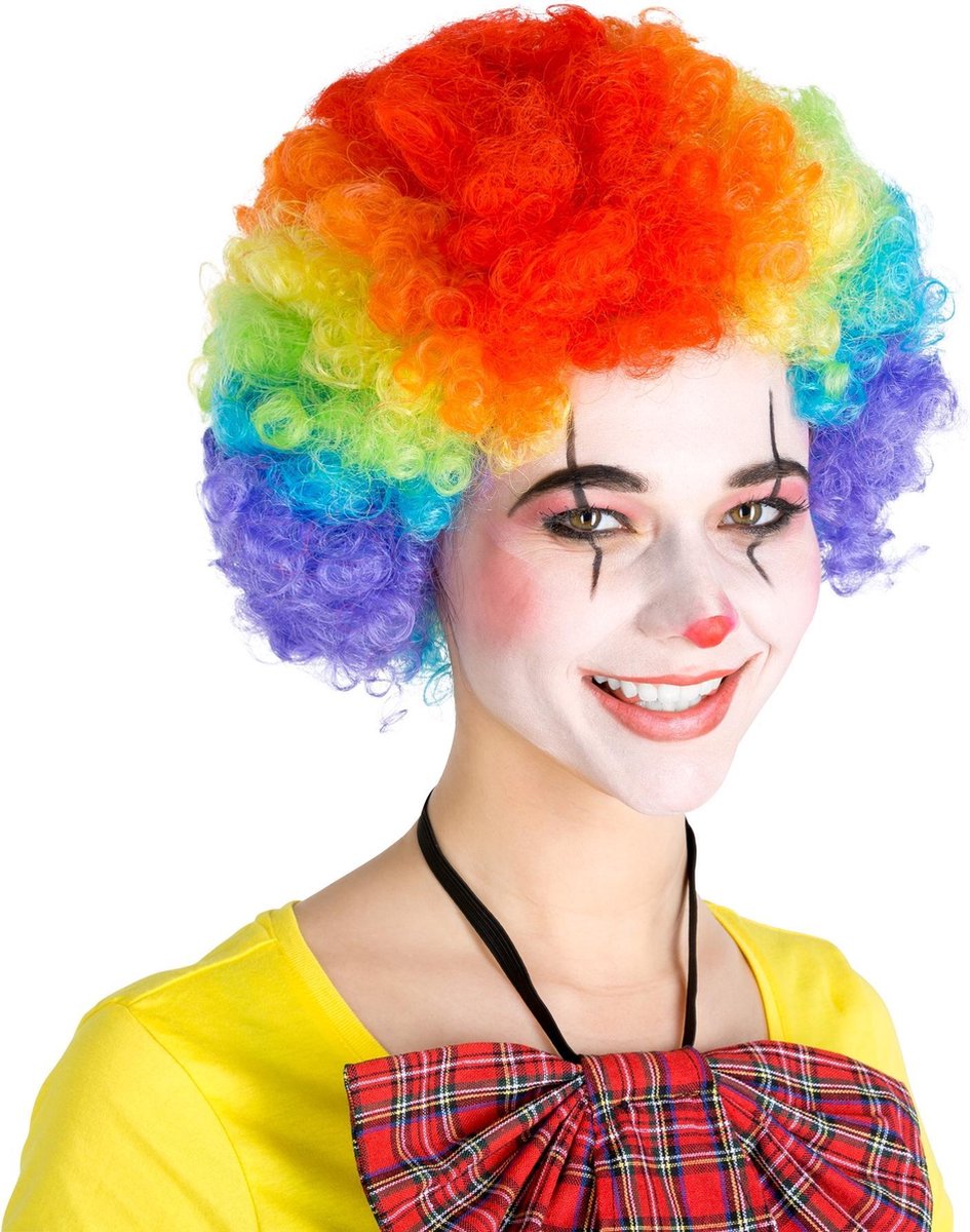 dressforfun - pruik clown Afro kleurrijk - verkleedkleding kostuum  halloween verkleden... | bol.com