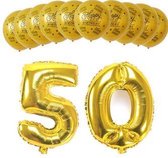 Party pakket 50 jaar / 12 stuks ballonnen