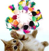 10 stuks gekleurde muizen / kattenspeelgoed