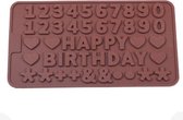 Chocoladevorm Happy Birthday verjaardag siliconen vorm voor ijsblokjes chocolade fondant