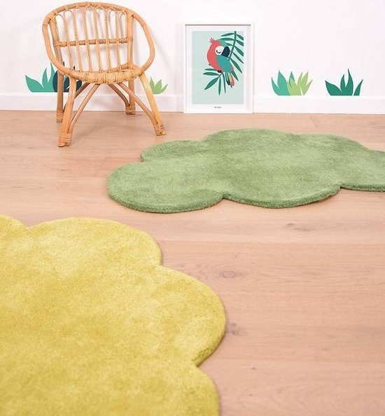 Lilipinso Vloerkleed Wolk Gras Groen | 100 x 64 cm (dikte: 1,5 cm) |  Kinderkamer |... | bol.com