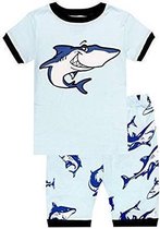 Elowel Jongens Haai-Walvis Korte Mouwen Pyjama set 100% katoen (maat 116/6 jaar)