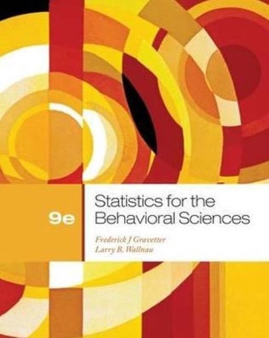 Statistics For The Behavioral Sciences - cover