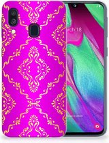Geschikt voor Samsung Galaxy A40 TPU Siliconen Hoesje Barok Roze