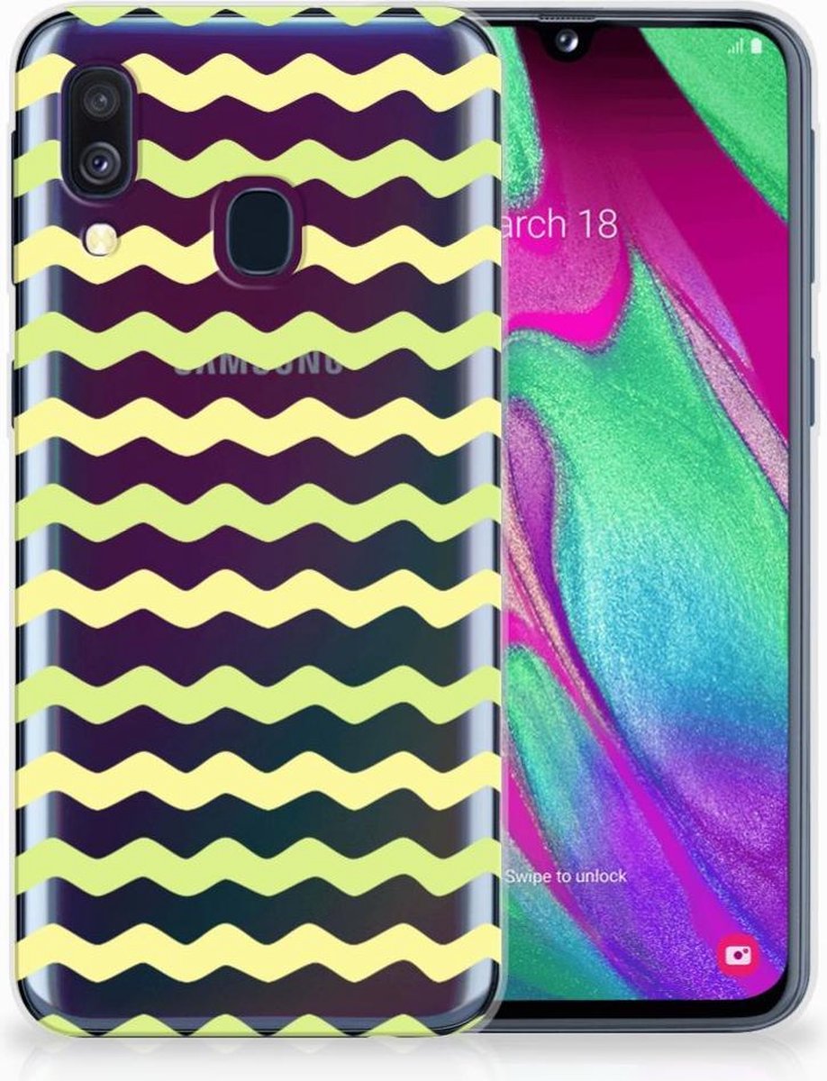 Samsung Galaxy A40 TPU bumper Waves Yellow