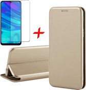 Hoesje voor Huawei P Smart (2019) Book Case Portemonnee Goud + Screen Protector Tempered Glass van iCall