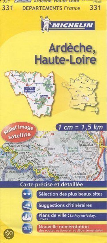 ARDECHE / HAUTE - LOIRE 11331 CARTE ' LOCAL ' ( France ) MICHELIN KAART